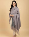 Wool Reversible Shawl : Mauve / Charcoal Grey