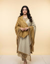 Wool Reversible Shawl: Ochre Gold / Beige