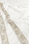 Swiss Lawn Shawl – white with Golden Embroidery