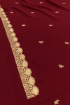 Swiss Lawn Shawl – Mahroon with Golden Embroidery