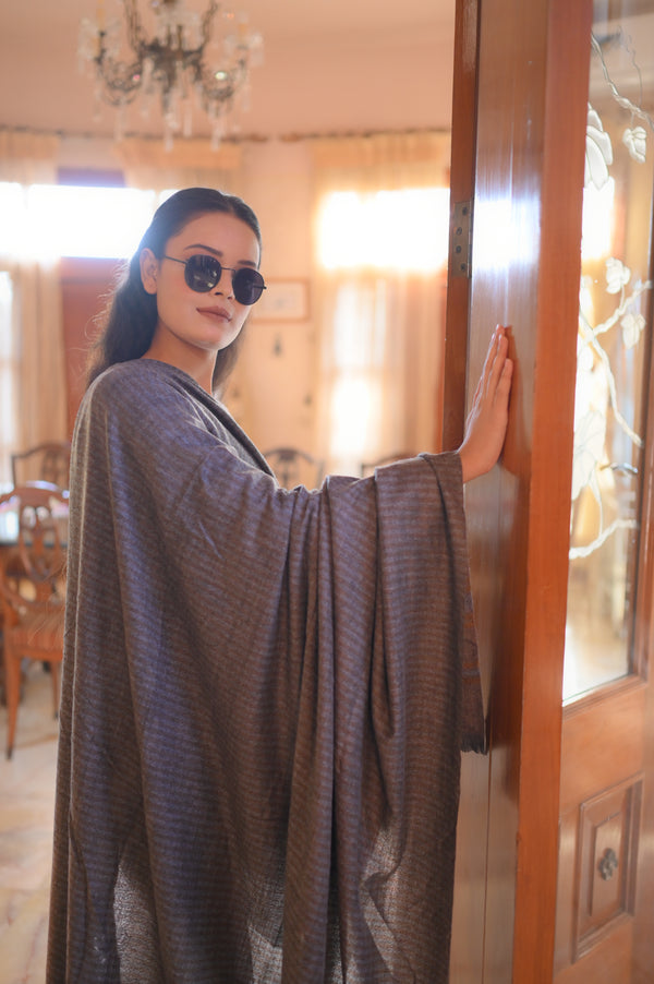 Turkish Cashmere Wool Shawl - Dark Taupe