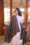 Turkish Cashmere Wool Shawl - Dark Taupe