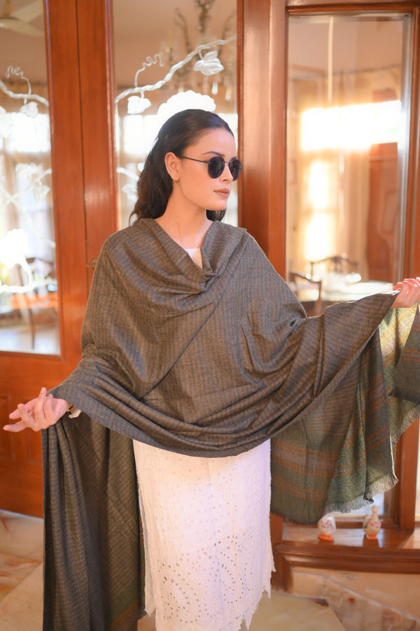 Turkish Cashmere Wool Shawl - Sea Green