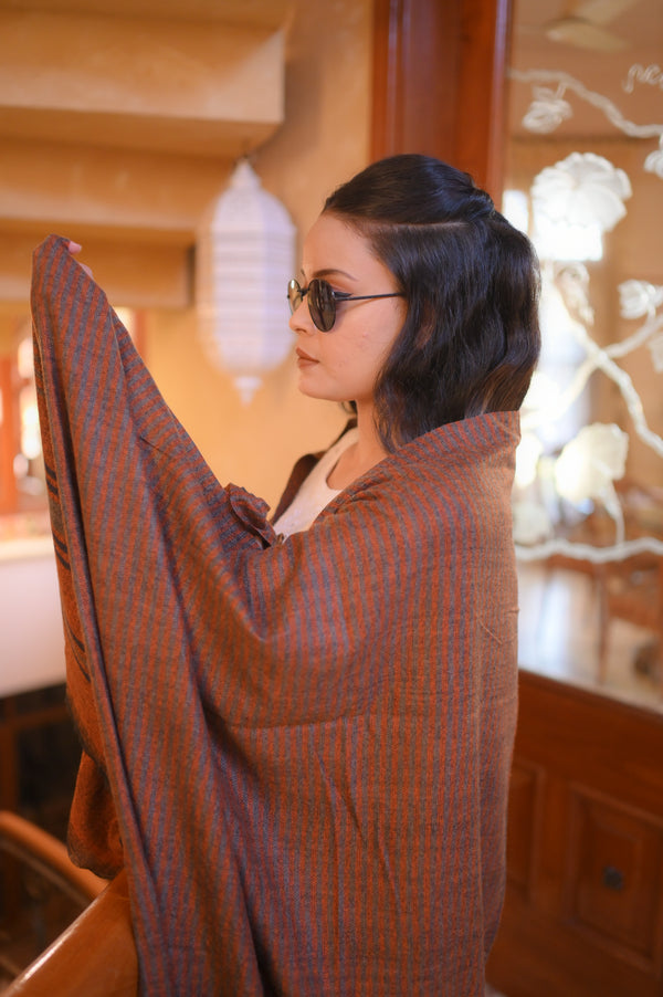 Turkish Cashmere Wool Shawl - Bronze