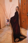 Regal Noir Embroidered Velvet Shawl