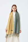 Elegant Two-Toned Scarf with Fringed Edges