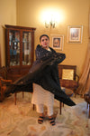 Luxurious Deep Shawl with Intricate Embroidered - Black