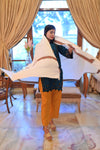 Elegant Shawl with Gota Zari Border White