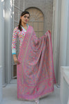 KANI SHAWL - Gray base Pink