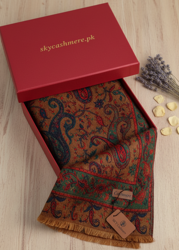 Bahaar Veil Shawl-Sepia Gold