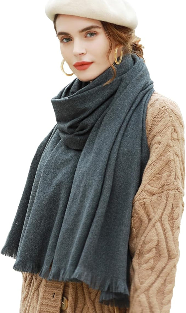 Warm Wool Stole - Greyish Black