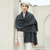 Warm Wool Stole - Greyish Black