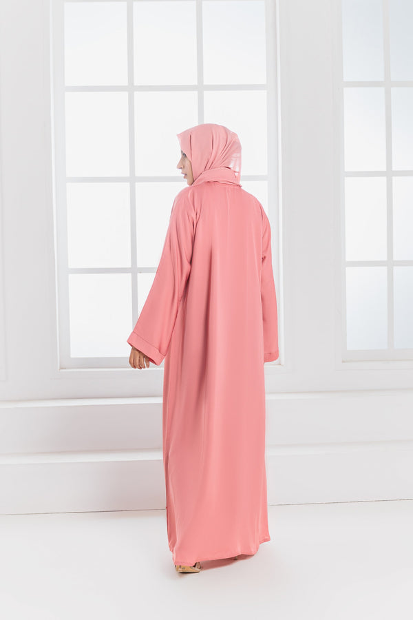 Modern Modest Wear: Open Abaya with Hijab