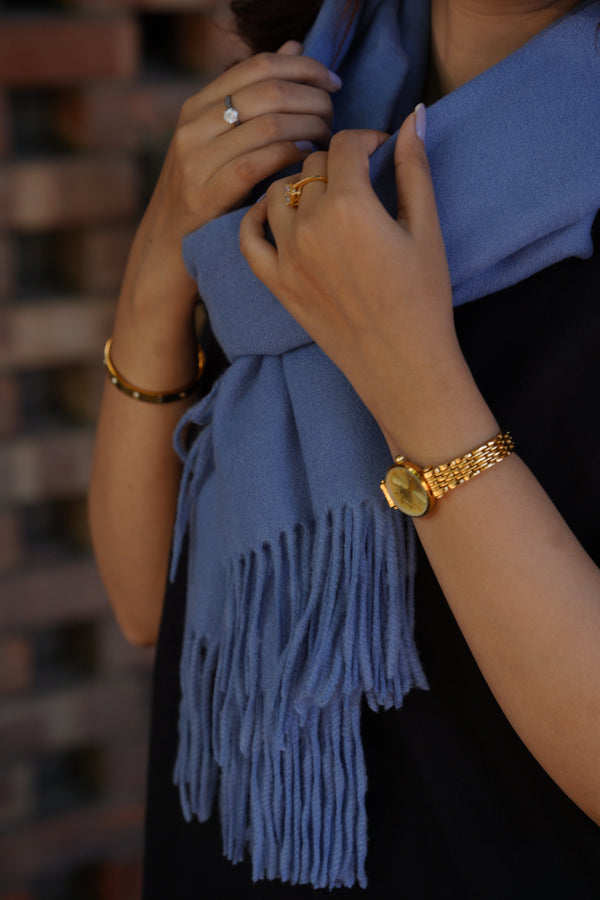 Premium Wool Stole - Blue