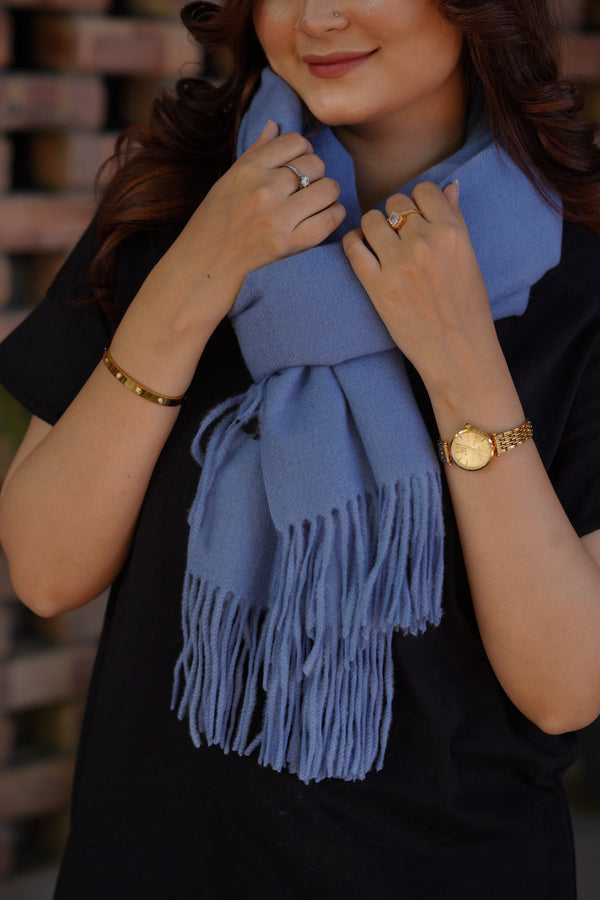 Premium Wool Stole - Blue