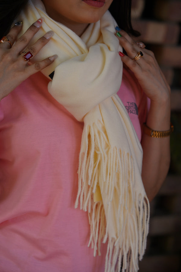 Premium Wool Stole - Cream