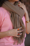 Premium Wool Stole - Brown