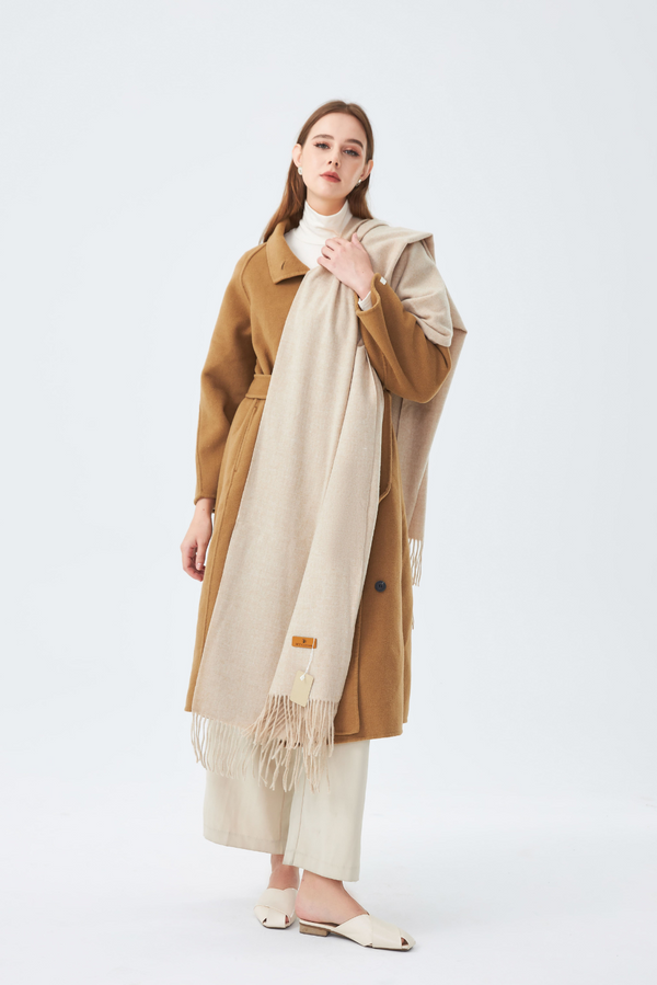 Premium Wool Stole - Beige