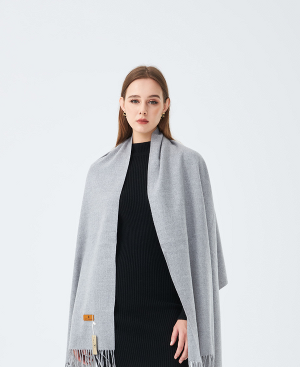Premium Wool Stole - Steal Grey