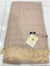 Striped wool shawl - Beige