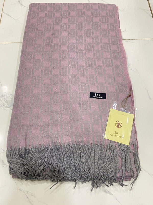 Box Design wool shawl - Light Purple