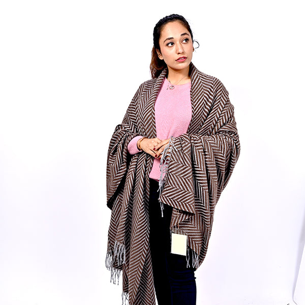Cross Check Elite Design Pure Wool Shawl