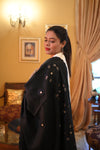 Luxurious Deep Shawl with Intricate Embroidered - Black