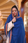 Elegant Shawl with Gota Zari Border - Royal Blue