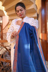 Elegant Shawl with Gota Zari Border - Royal Blue