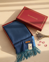 Two Tone Shawl - Navy Blue/ Blue