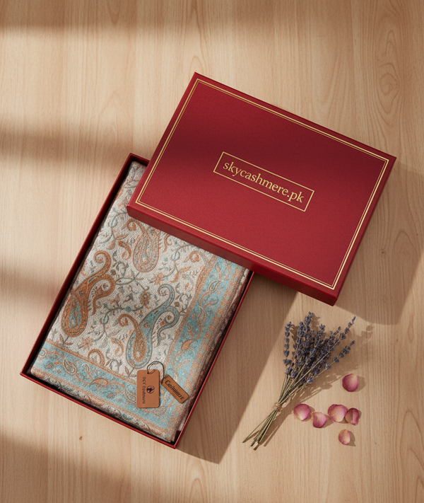 Bahaar Veil Shawl - soft beige base