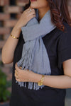 Premium Wool Stole - Silver