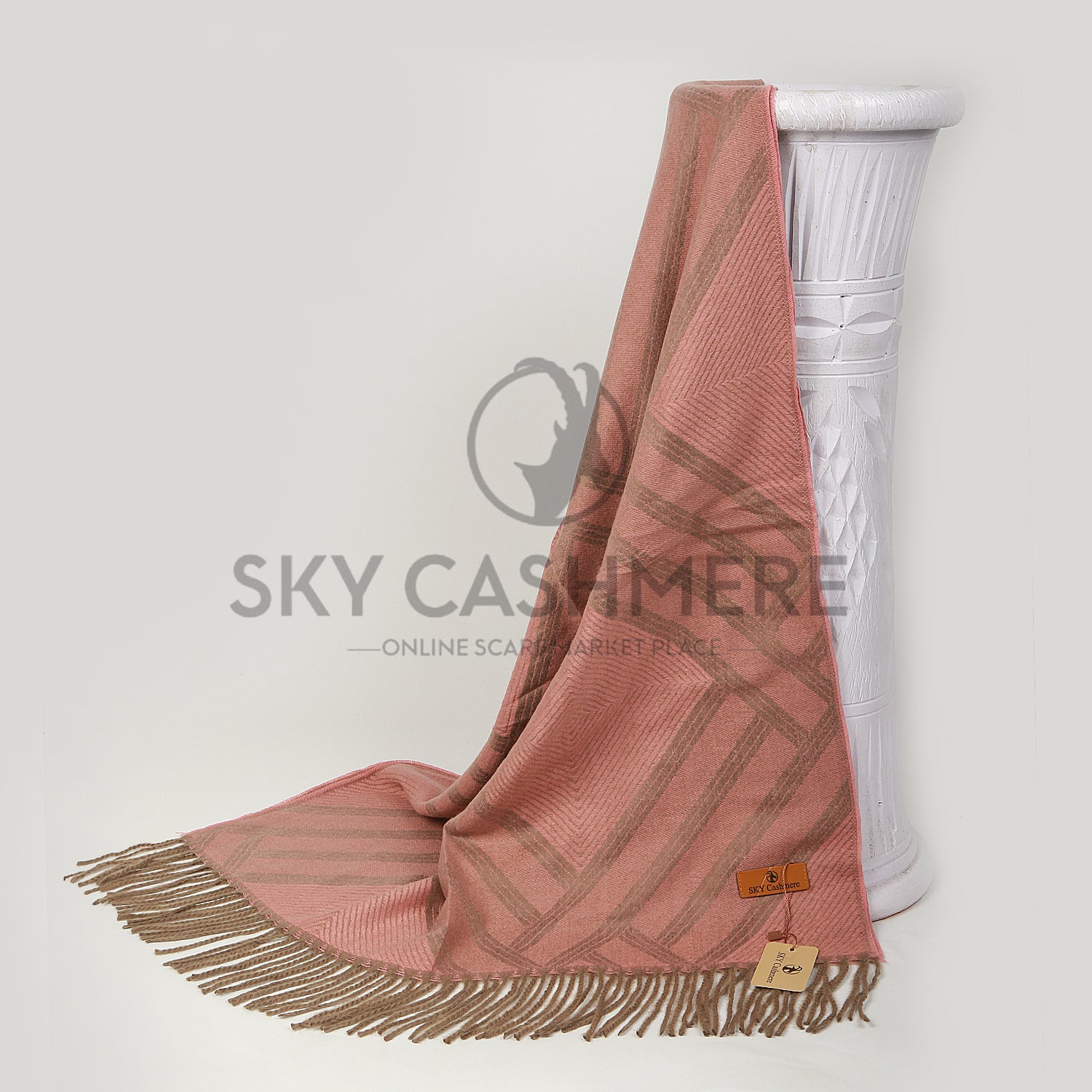 Double design stole – Sky Cashmere Pakistan