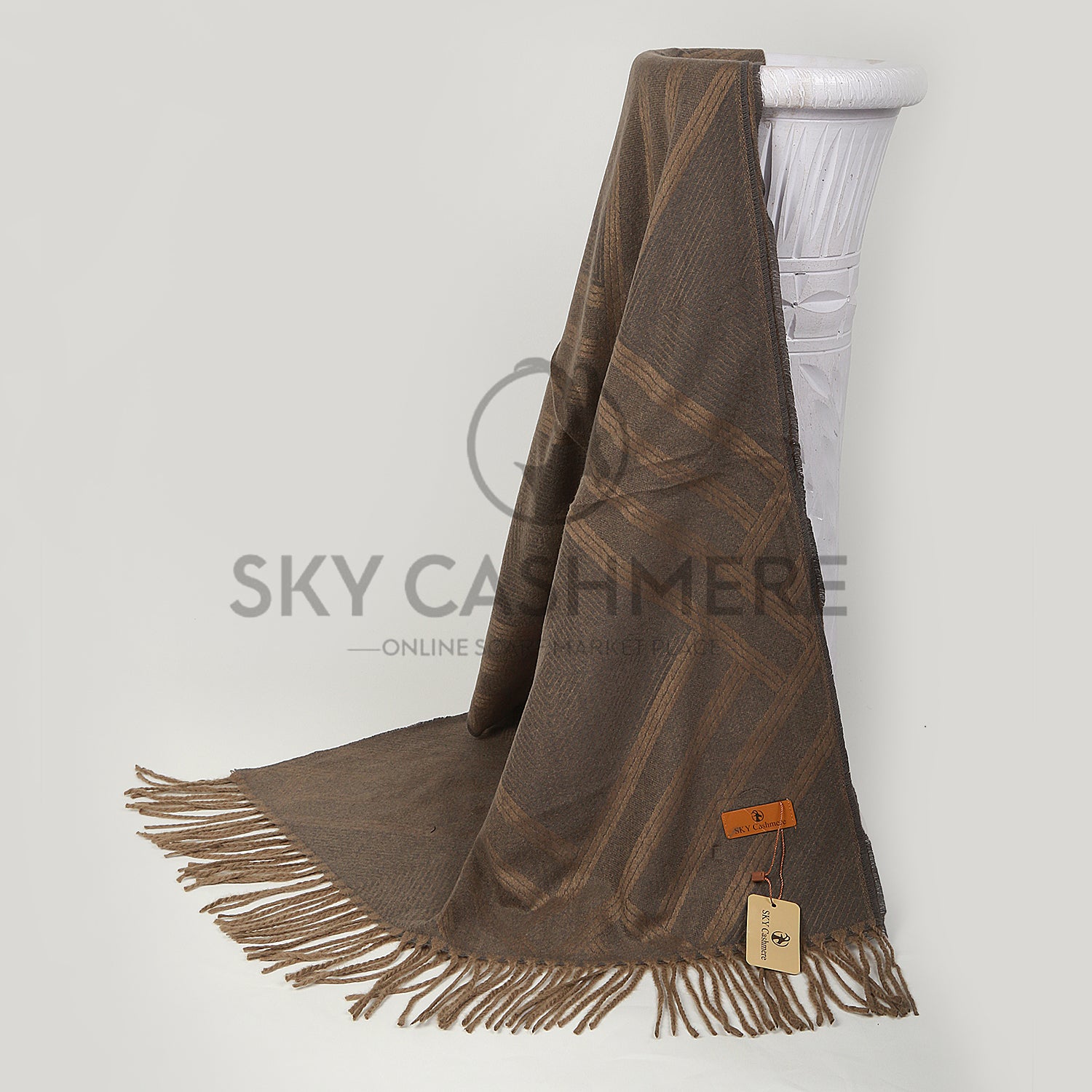 Double design stole – Sky Cashmere Pakistan