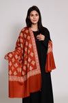 Crimson Elegance Embroidered Stole